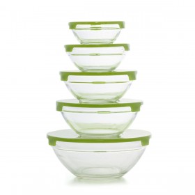 Set di 5 scatole porta pranzo Glass EH Azzurro Trasparente
