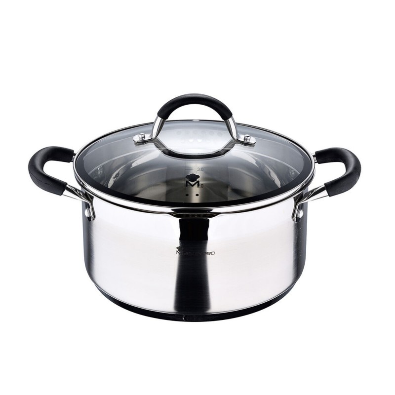 Casseruola con coperchio Masterpro foodies bgmp-1502-bk Acciaio inossidabile (5 L) 24 x 12 cm