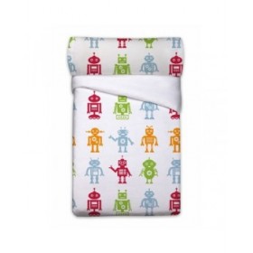 Set di copripiumino Pierre Cardin Robots Bianco Singolo 3 Pezzi