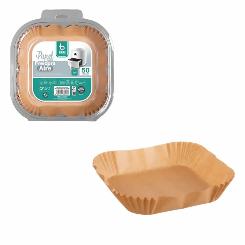 Carta per friggitrice ad aria Best Products Green 730226 16 x 16 x 4,5 cm Quadrato 50 Unità