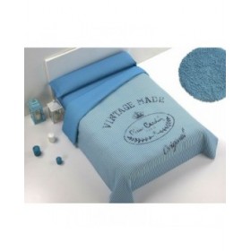 Set di copripiumino Hosteline MADE Azzurro Ala francese 3 Pezzi