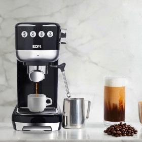 Caffettiera Express a Leva EDM 07707 Nero 2 Tazze 1,3 L