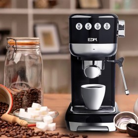 Caffettiera Express a Leva EDM 07707 Nero 2 Tazze 1,3 L