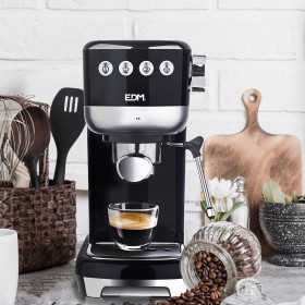 Caffettiera Express a Leva EDM 07707 Nero 2 Tazze 1,3 L