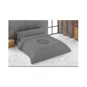 Set di copripiumino Hosteline LOGO Grigio Ala francese 220 x 230 cm 3 Pezzi