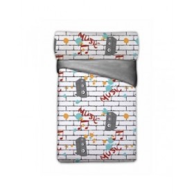Set di copripiumino Hosteline YOUNG Grigio Singolo 3 Pezzi