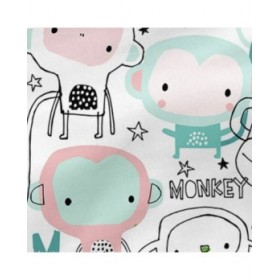 Federa HappyFriday Moshi Moshi Macaque Multicolore 80 x 80 cm