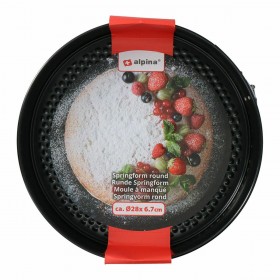 Stampo per Torte Alpina Antiscivolo Rotondo Nero Acciaio Ø 28 x 6,7 cm