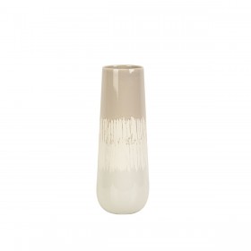 Vaso Romimex Beige Grigio Ceramica 14 x 34 x 14 cm