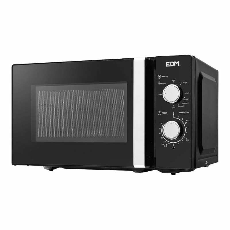 Microonde con Grill EDM 07413 Black Design Nero 1000 W 700 W 20 L