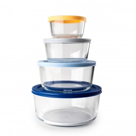 Set di 4 scatole porta pranzo Ibili Trasparente Plastica (4 Unità)