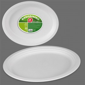 Set di piatti Best Products Green Canna da Zucchero ø 32 cm Biodegradabile Monouso 25 Unità