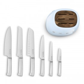 Set di Coltelli da Cucina con Supporto Smeg KBSF02PB