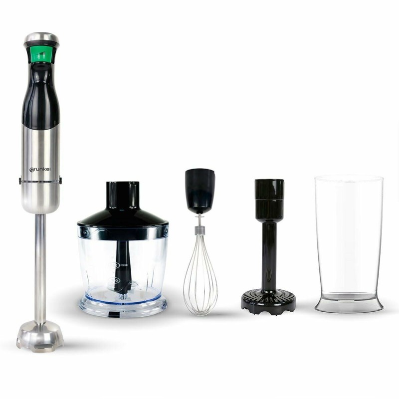 Frullatore a Immersione Multifunzione con Accessori Grunkel Nero Argentato 800 W