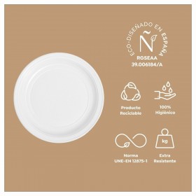 Set di piatti riutilizzabili Maxi Products Bianco Plastica 100 Pezzi
