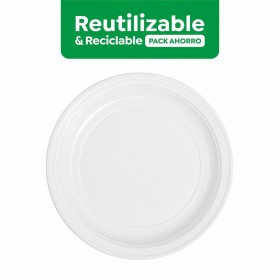 Set di piatti riutilizzabili Maxi Products Bianco Plastica 100 Pezzi
