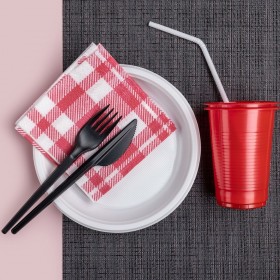 Set di piatti riutilizzabili Maxi Products Bianco Plastica 100 Pezzi