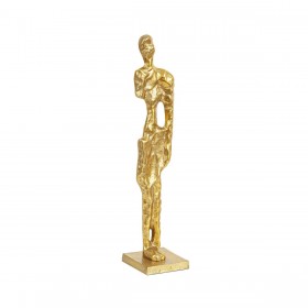 Scultura Romimex Dorato Alluminio 9 x 40 x 9 cm Uomo