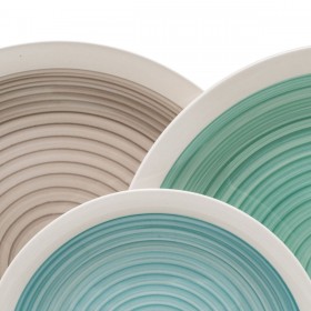 Servizio di Piatti Azzurro Verde Gres 1 cm 37 x 23 x 30 cm 18 Pezzi
