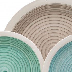 Servizio di Piatti Azzurro Verde Gres 1 cm 37 x 23 x 30 cm 18 Pezzi