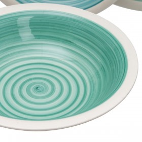 Servizio di Piatti Azzurro Verde Gres 1 cm 37 x 23 x 30 cm 18 Pezzi
