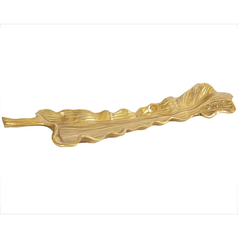 Svuotatasche Romimex Dorato Alluminio Foglia della pianta 44 x 7 x 17 cm