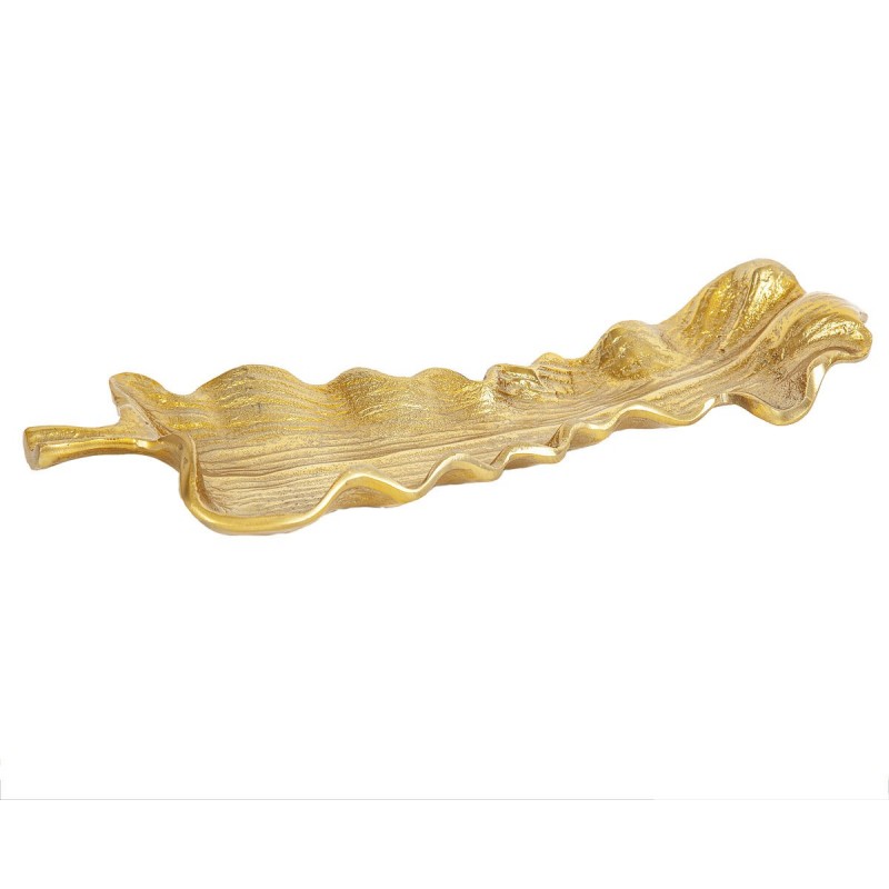 Svuotatasche Romimex Dorato Alluminio Foglia della pianta 67 x 8 x 22 cm