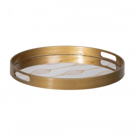 Vassoio per aperitivi Dorato PVC Cristallo 42 x 42 x 4,2 cm (2 Unità)