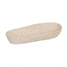 Vassoio Bianco Bambù Rattan 44 x 17 x 7 cm (2 Unità)