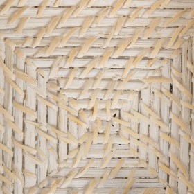 Portatovagliolo Bianco Bambù Rattan 18 x 18 x 6 cm