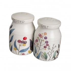Set olio e aceto BERRIES Bianco Rosso Verde Legno Gres 210 ml 21 x 8,5 x 18 cm 4 Pezzi