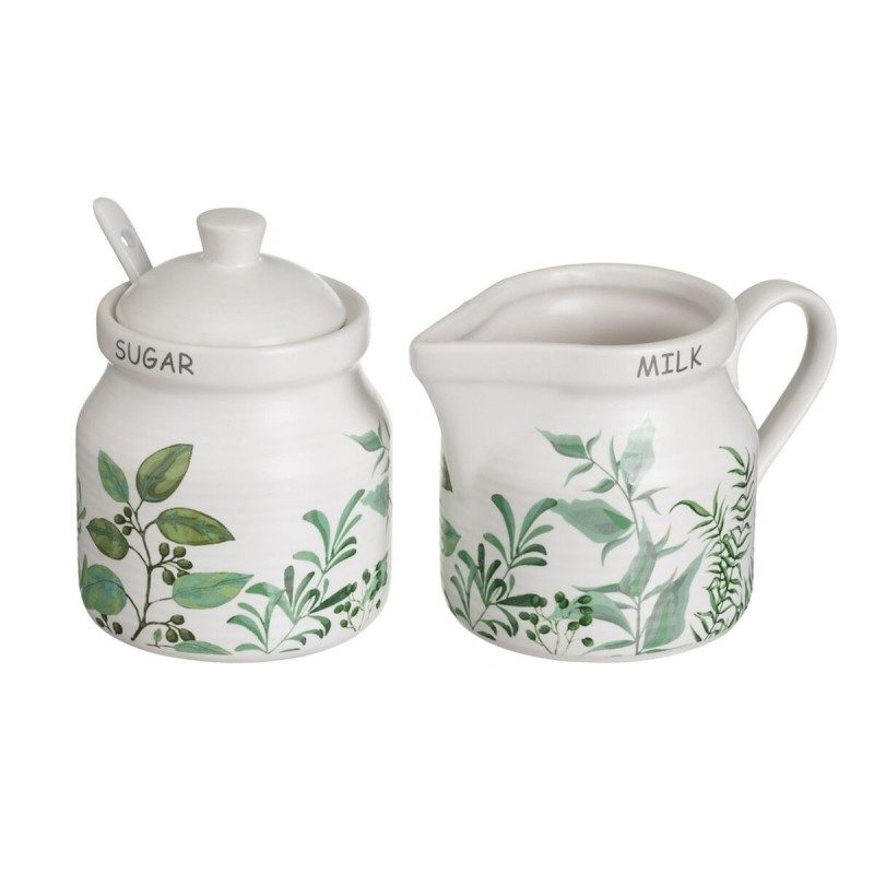Porta latte e zucchero GREENS Bianco Verde Gres 250 ml 18,5 x 9 x 10 cm