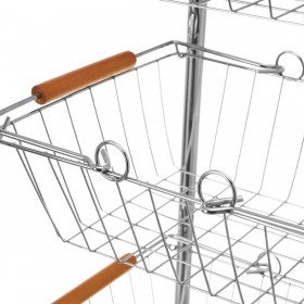 Carrello per Verdure Argentato Ferro 28 x 26 x 78 cm