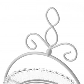 Portafrutta Bianco Trasparente Cristallo 21 x 21 x 32 cm