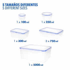 Set di Contenitori da Cucina Ermetici Impilabili Max Home 29 x 12 x 20 cm 6 Unità