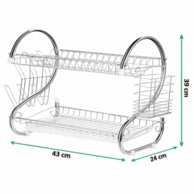 Scolapiatti da Lavandino Feel Maestro MR-1025-43 43 x 24 x 39 cm Argentato