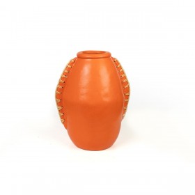 Vaso Romimex Arancio Naturale Ceramica Rattan 22 x 35 x 25 cm
