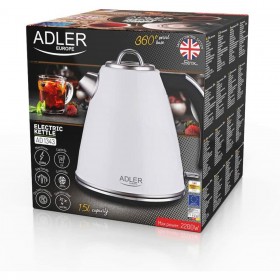 Bollitore Adler AD 1341 Bianco Acciaio inossidabile 2200 W 1,5 L