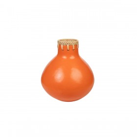 Vaso Romimex Verde Naturale Ceramica Rattan 20 x 25 x 20 cm