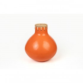 Vaso Romimex Verde Naturale Ceramica Rattan 20 x 25 x 20 cm