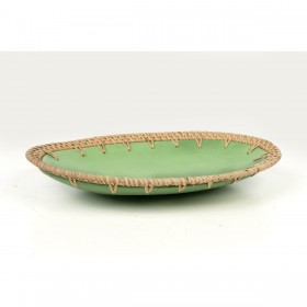 Centrotavola Romimex Arancio Naturale Ceramica Rattan 20 x 7 x 35 cm