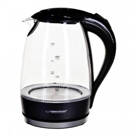 Bollitore Esperanza Nero Vetro Plastica 2200 W 1,7 L