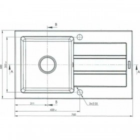 Lavello a Una Vasca Maidsinks 76x44 1B 1D E070006801 czarny Nero