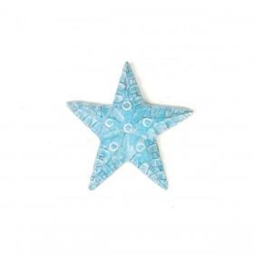 Decorazione da Parete Romimex Turchese Stella 24 x 4 x 24 cm