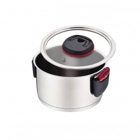 Pentola con Coperchio Feel Maestro MR-3530-16 Nero Rosso Acciaio Acciaio inossidabile Plastica Ø 16 cm 1,6 L