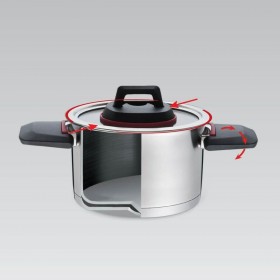 Pentola con Coperchio Feel Maestro MR-3530-22 Nero Rosso Acciaio Acciaio inossidabile Plastica Ø 22 cm 4,2 L