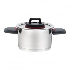 Pentola con Coperchio Feel Maestro MR-3530-22 Nero Rosso Acciaio Acciaio inossidabile Plastica Ø 22 cm 4,2 L