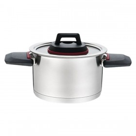 Pentola con Coperchio Feel Maestro MR-3530-6 Nero Rosso Acciaio Acciaio inossidabile Plastica Ø 24 cm Ø 20 cm Ø 16 cm 1,5 L 5,8