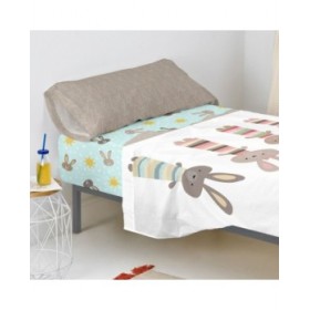 Lenzuolo con angoli HappyFriday MOSHI MOSHI Multicolore 105 x 200 x 32 cm