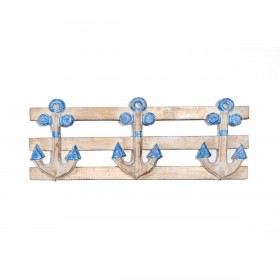 Distintivo Romimex Azzurro Naturale Legno 45 x 17 x 3 cm Ancora